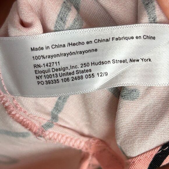 Eloquii Pink Button Down Top Long Sleeve Shirt Abstract Squiggle Print Plus 22 - Picture 12 of 15